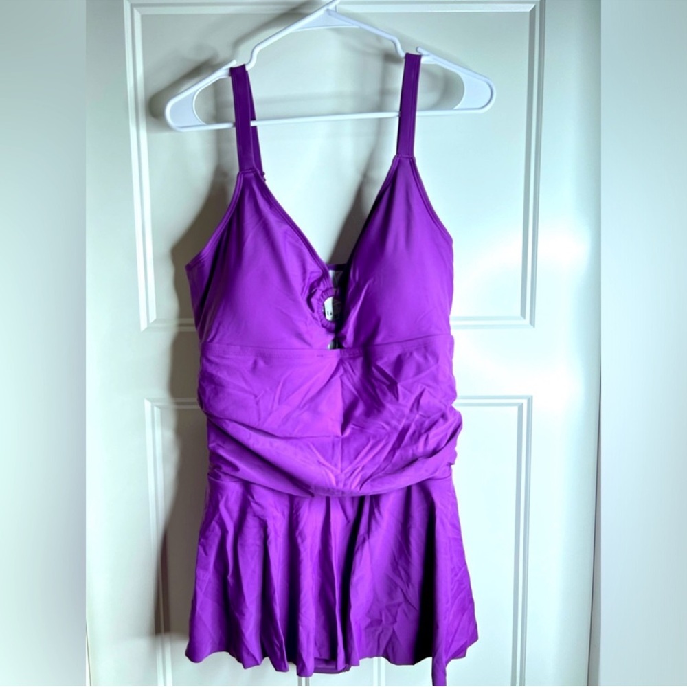 NWT, Women's Cupshe Purple One Piece Swimsuit, sz 24W